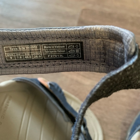 Teva — verra blue/grey/pink hiking sandals women’s 9 - Picture 4 of 5